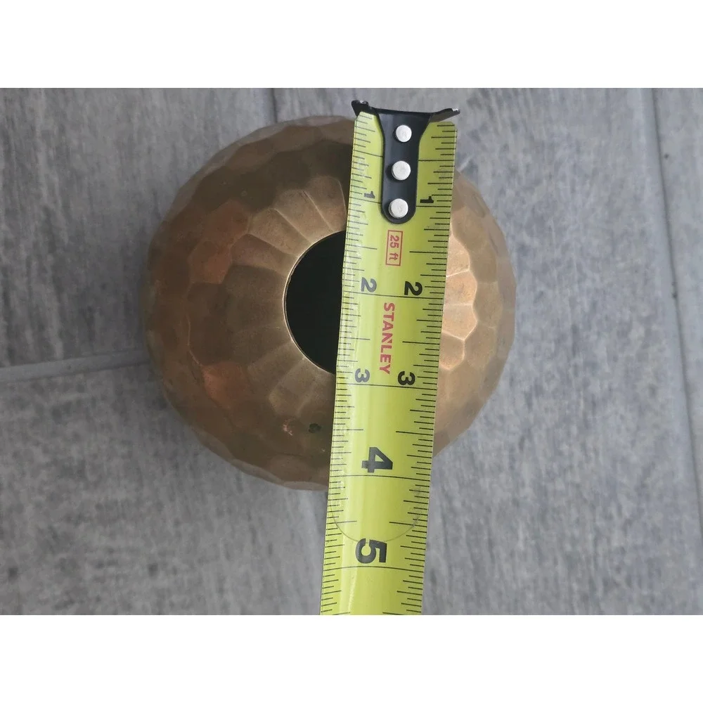 Brass Geometric Hexagon‎ Round Vase Table Decor VTG Home